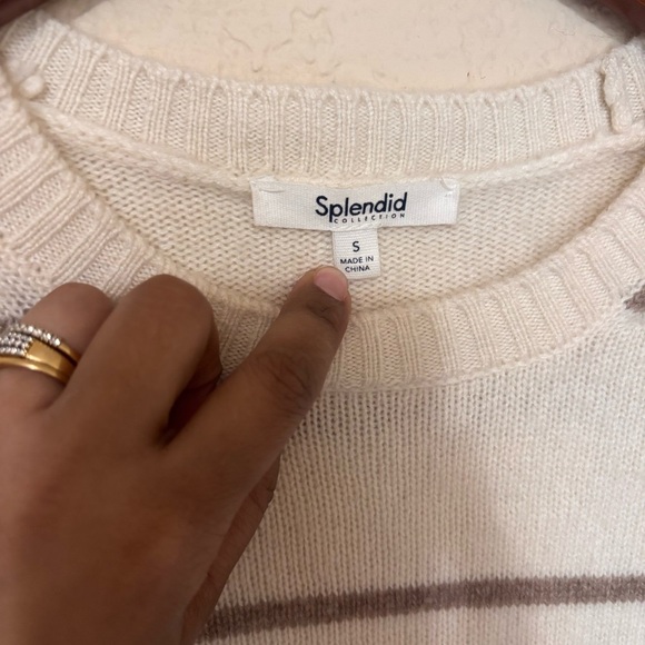 Splendid Cashmere sweater Hannah size S striped lightweight - Picture 5 of 9